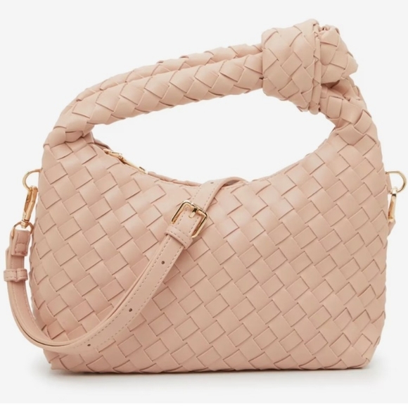 Crown Vintage Handbags - Pink Woven Crossbody Bag